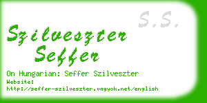 szilveszter seffer business card